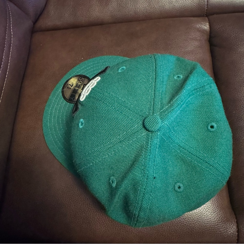 Sold-New Era 59Fifty 10.Deep Green Fitted Wool Hat Sz 7 1/4 RARE Nipsey Hustle - Picture 8 of 12
